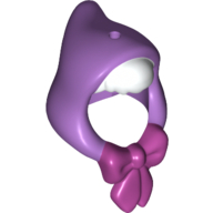 Cheveux et capuche avec frange blanche et motif imprimé arc magenta (Hair and Hood with White Bangs and Magenta Bow Print)