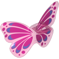 Minifigurine décolleté ailes papillon avec motif imprimé magenta et bleu (Minifig Neckwear Wings Butterfly with Magenta and Blue Print)