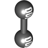 Visuel indicatif Rebrickable de Haltères sport avec motif imprimé '100' sur les deux extrémités (Sports Barbells with '100' Print on Both Ends)