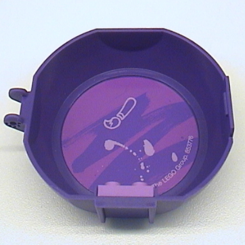 Visuel indicatif Rebrickable de Pod, rond, demi, dos avec 1 x 2 assiettes de lavande avec autocollant pinceau (Pod, Round, Half, Back with 1 x 2 Plate Lavender with Brush Stroke Sticker)