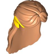 Cheveux longs avec franges séparées, en partie tressés avec des oreilles d'elfe jaune et motif imprimé de pinces à cheveux de fleurs argentées (Hair Long with Parted Bangs, Partly Braided with Yellow Elf Ears and Silver Flower Hairclip Print)