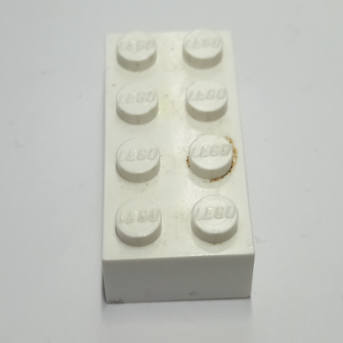 Visuel indicatif Rebrickable de Brique 2 x 4 avec le vieux logo sur tenons et sans appuis croisés (Brick 2 x 4 with Old Logo on Studs and without Cross Supports)