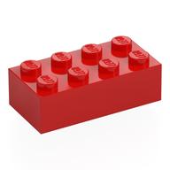 Visuel indicatif Rebrickable de Brique 2 x 4 avec houx doré et motif imprimé '18' (Brick 2 x 4 with Gold Holly and '18' Print)