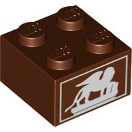 Visuel indicatif Rebrickable de Brique 2 x 2 avec motif imprimé lion ailé blanc (griffon) (Brick 2 x 2 with White Winged Lion (Griffin) Print)