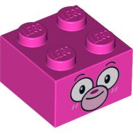 Brique 2 x 2 avec motif imprimé visage de singe (Brick 2 x 2 with Monkey Face Print)