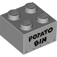 Visuel indicatif Rebrickable de Brique 2 x 2 avec caisse, motif imprimé 'Potato Bin' (Brick 2 x 2 with Crate, 'Potato Bin' Print)