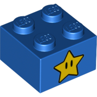 Visuel indicatif Rebrickable de Brique 2 x 2 avec étoile avec yeux motif imprimé (Brick 2 x 2 with Star with Eyes Print)