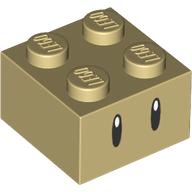 Brique 2 x 2 avec fins yeux noirs motif imprimé (Brick 2 x 2 with Thin Black Eyes Print)