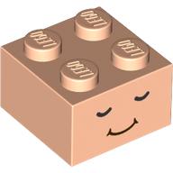 Brique 2 x 2 avec motif imprimé visage endormi (Brick 2 x 2 with Sleeping Face Print)