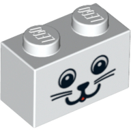 Visuel indicatif Rebrickable de Brique 1 x 2 avec motif imprimé Animal Face (Brick 1 x 2 with Animal Face Print)