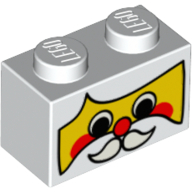 Visuel indicatif Rebrickable de Brique 1 x 2 avec motif imprimé Santa Claus Face (Brick 1 x 2 with Santa Claus Face Print)