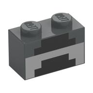 Visuel indicatif Rebrickable de Brique 1 x 2 avec motif imprimé Forge pixellisée (Brick 1 x 2 with Pixelated Forge Print)