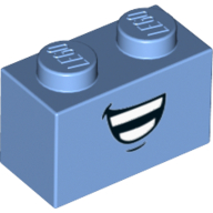 Brique 1 x 2 avec motif imprimé sourire (Brick 1 x 2 with Smile Print)