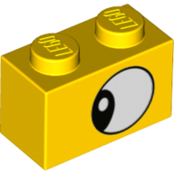 Brique 1 x 2 avec motif grand œil (Brick 1 x 2 with Large Eye Print)