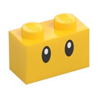 Brique 1 x 2 avec yeux ovales motif imprimé (Brick 1 x 2 with Oval Eyes Print)