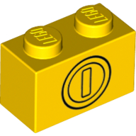 Visuel indicatif Rebrickable de Brique 1 x 2 avec motif imprimé pièce (Brick 1 x 2 with Coin Print)