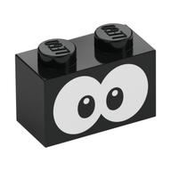 Brique 1 x 2 avec des yeux blancs imprimé (Brick 1 x 2 with White Eyes Print)