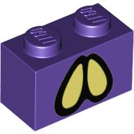 Brique 1 x 2 avec yeux vert jaunâtre/noir (Brick 1 x 2 with Yellowish Green/Black Eyes)