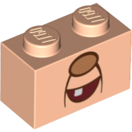 Brique 1 x 2 avec Nez, bouche ouverte, motif imprimé de dent (Brick 1 x 2 with Nose, Open Mouth, Tooth Print)