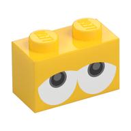 Brique 1 x 2 avec motif imprimé Yeux tombants (Yoshi) (Brick 1 x 2 with Drooping Eyes (Yoshi) Print)