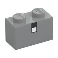 Visuel indicatif Rebrickable de Brique 1 x 2 avec motif carré noir et blanc (Brick 1 x 2 with Black and White Square Print)