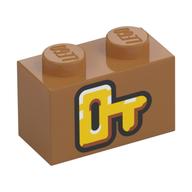 Visuel indicatif Rebrickable de Brique 1 x 2 avec motif imprimé Clé Jaune (Brick 1 x 2 with Yellow Key Print)