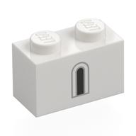 Visuel indicatif Rebrickable de Brique 1 x 2 avec motif imprimé lumière gris bleuté/noir fenêtre (Brick 1 x 2 with Light Bluish Grey/Black Window Print)