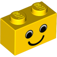 Visuel indicatif Rebrickable de Brique 1 x 2 avec motif Yeux et Sourire (Brick 1 x 2 with Eyes and Smile Print)