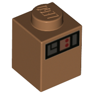 Visuel indicatif Rebrickable de Brique 1 x 1 avec étiquette de nom, panneau de contrôle imprimé (Brick 1 x 1 with Name Tag, Control Panel Print)