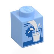 Visuel indicatif Rebrickable de Brique 1 x 1 avec carton de lait, motif de verre de remplissage (Brick 1 x 1 with Milk Carton, Filling Glass Print)