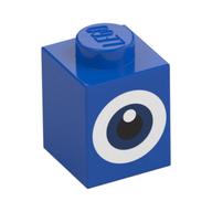 Brique 1 x 1 avec œil blanc/bleu foncé (Brick 1 x 1 with White/Dark Blue Eye)