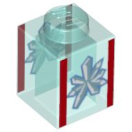 Visuel indicatif Rebrickable de Brique 1 x 1 avec motif imprimé cristal blanc (Brick 1 x 1 with White Crystal Print)