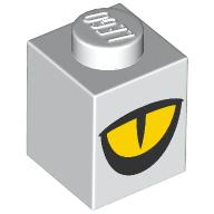 Visuel indicatif Rebrickable de Brique 1 x 1 avec motif imprimé œil jaune (Brick 1 x 1 with Yellow Eye Print)