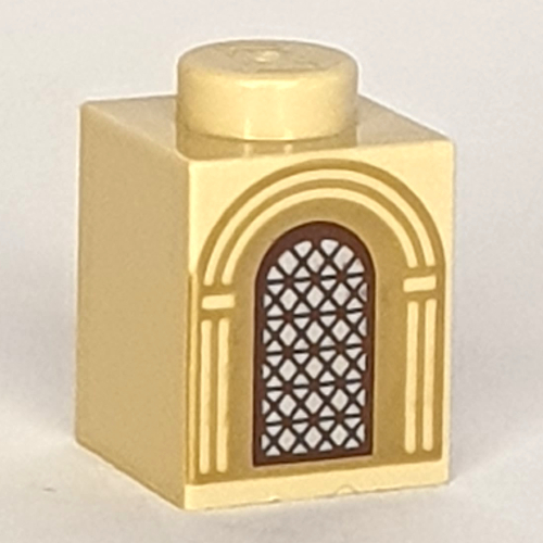 Visuel indicatif Rebrickable de Brique 1 x 1 avec motif imprimé Fenêtre arquée (Brick 1 x 1 with Arched Window Print)