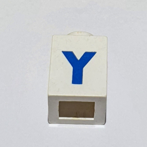 Visuel indicatif Rebrickable de Brique 1 x 1 avec motif imprimé 'Y' bleu (police noire) (Brick 1 x 1 with Blue 'Y' Print (Bold Font))