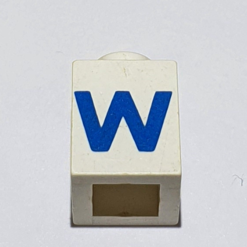 Visuel indicatif Rebrickable de Brique 1 x 1 avec motif imprimé bleu 'W' (police noire) (Brick 1 x 1 with Blue 'W' Print (Bold Font))
