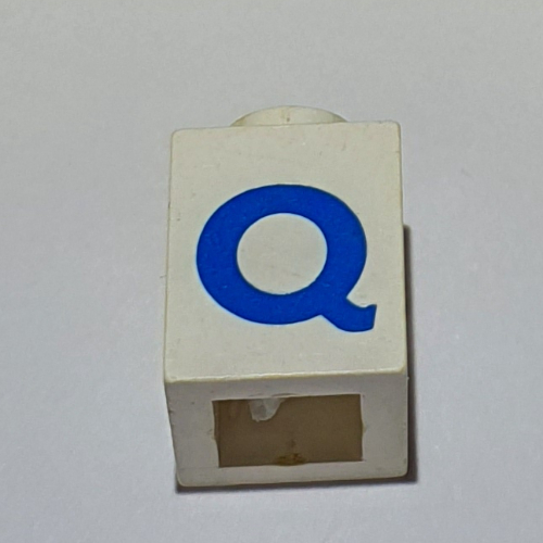 Visuel indicatif Rebrickable de Brique 1 x 1 avec motif imprimé bleu 'Q' (police noire) (Brick 1 x 1 with Blue 'Q' Print (Bold Font))