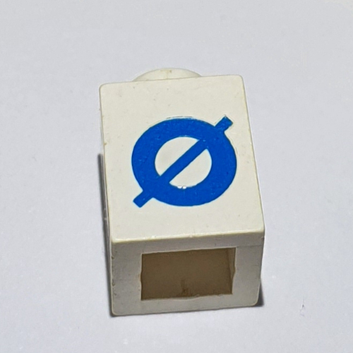 Visuel indicatif Rebrickable de Brique 1 x 1 avec motif imprimé bleu danois 'Ø' (police noire) (Brick 1 x 1 with Blue Danish 'Ø' Print (Bold Font))