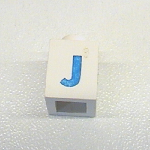 Visuel indicatif Rebrickable de Brique 1 x 1 avec motif imprimé bleu 'J' (police en gras) (Brick 1 x 1 with Blue 'J' Print (Bold Font))