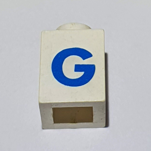 Visuel indicatif Rebrickable de Brique 1 x 1 avec motif imprimé bleu 'G' (police noire) (Brick 1 x 1 with Blue 'G' Print (Bold Font))