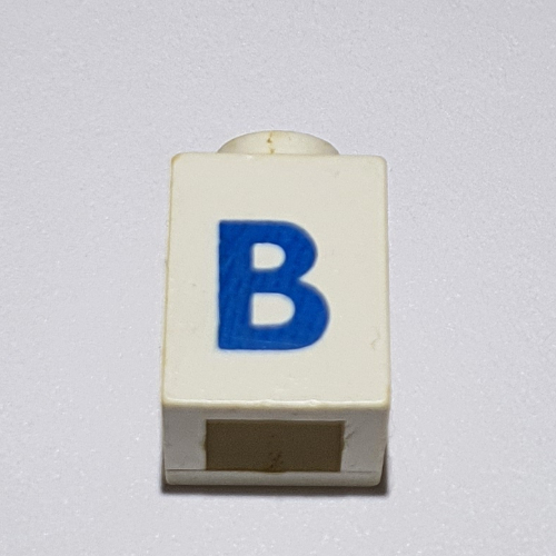 Visuel indicatif Rebrickable de Brique 1 x 1 avec motif imprimé bleu 'B' (police noire) (Brick 1 x 1 with Blue 'B' Print (Bold Font))