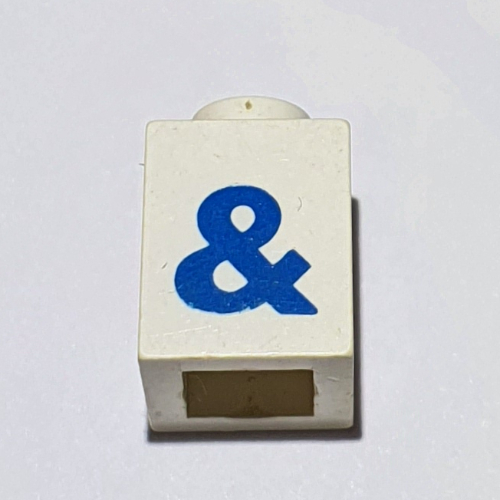 Visuel indicatif Rebrickable de Brique 1 x 1 avec motif imprimé bleu '&' (police noire) (Brick 1 x 1 with Blue '&' Print (Bold Font))