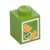 Visuel indicatif Rebrickable de Brique 1 x 1 avec motif imprimé oranges [carton de jus] (Brick 1 x 1 with Oranges Print [Juice Carton])