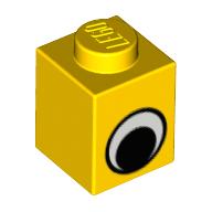 Visuel indicatif Rebrickable de Brique 1 x 1 avec motif imprimé Simple œil Noir et Blanc (Brick 1 x 1 with Simple Eye Black and White Print)