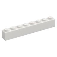 Visuel indicatif Rebrickable de Brique 1 x 8 avec 'SHELL' et 2 logos motif imprimé rouge (Brick 1 x 8 with 'SHELL' and 2 Logos Red Print)