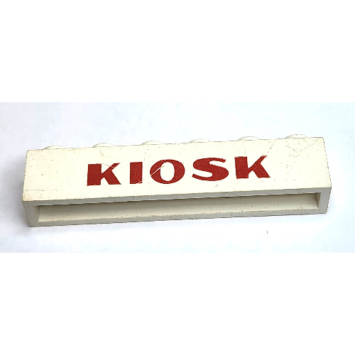 Visuel indicatif Rebrickable de Brique 1 x 6 avec motif imprimé rouge épais 'KIOSK' (Brick 1 x 6 with 'KIOSK' Sans-Serif Thick Red Print)