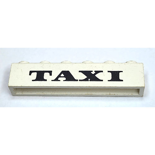 Visuel indicatif Rebrickable de Brique 1 x 6 avec motif imprimé épais 'TAXI' (Brick 1 x 6 with 'TAXI' Thick Print)