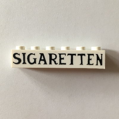 Visuel indicatif Rebrickable de Brique 1 x 6 avec motif imprimé 'SIGARETTEN' (Brick 1 x 6 with 'SIGARETTEN' Print)