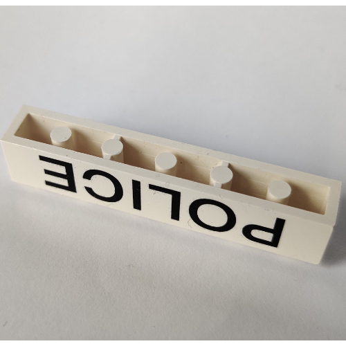 Visuel indicatif Rebrickable de Brique 1 x 6 avec motif imprimé noir fin 'POLICE' (Brick 1 x 6 with 'POLICE' Thin Black Print)