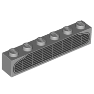 Visuel indicatif Rebrickable de Brique 1 x 6 avec grille de voiture motif imprimé (Brick 1 x 6 with Car Grill Print)